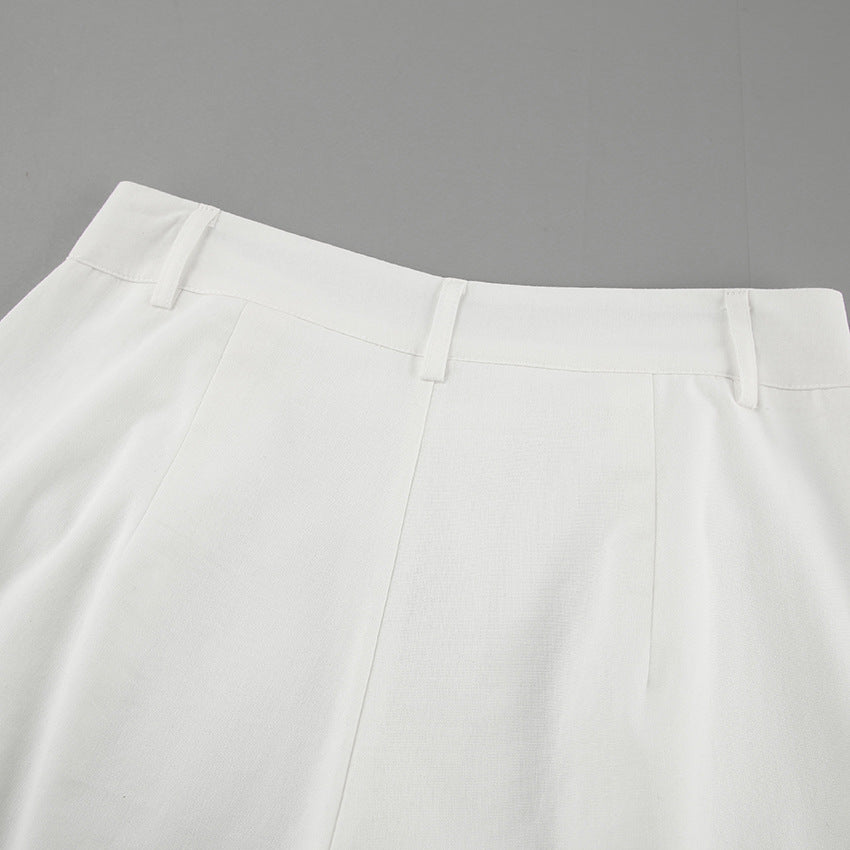 Cotton And Linen Casual High-Waisted Wide-Leg Pants