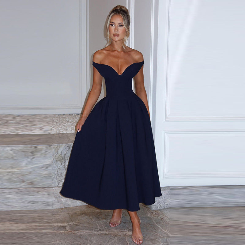 Elegant Off-The-Shoulder Backless Dress