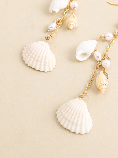 Shell Beads String Conch Earrings