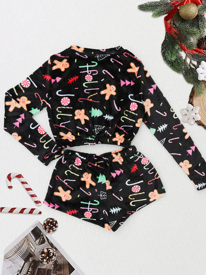 Coral velvet Christmas Pajama Set