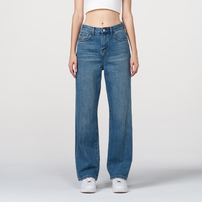 Mid-Waisted Straight Leg Jeans