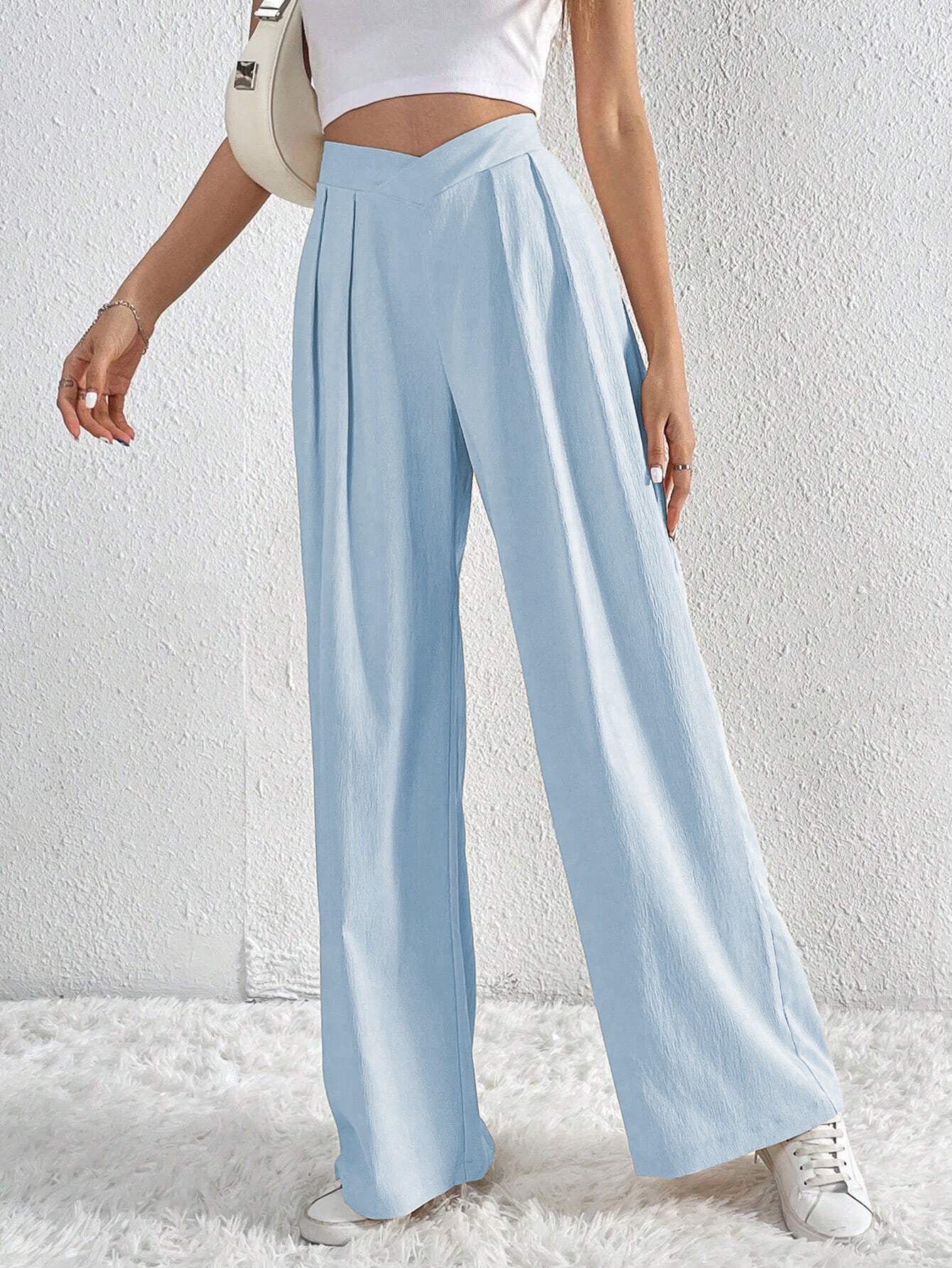 Pleated Loose Straight Leg Wide Leg Pants