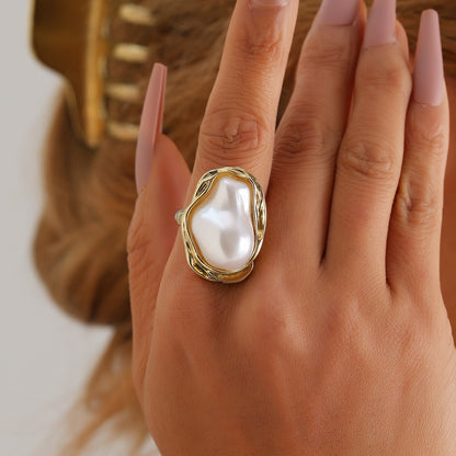 Vintage Irregular Imitation Pearl Ring