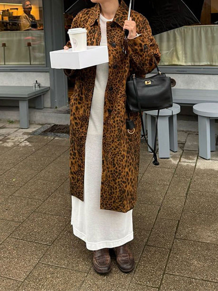 Irregular Leopard Print Coat