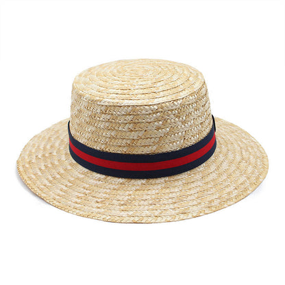 Elegant Straw Sun Boater Hat