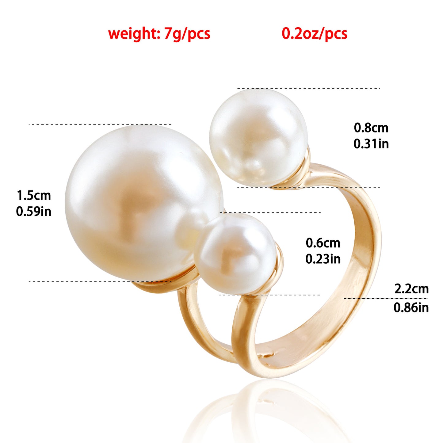 Three Pearl Adjustable Ring