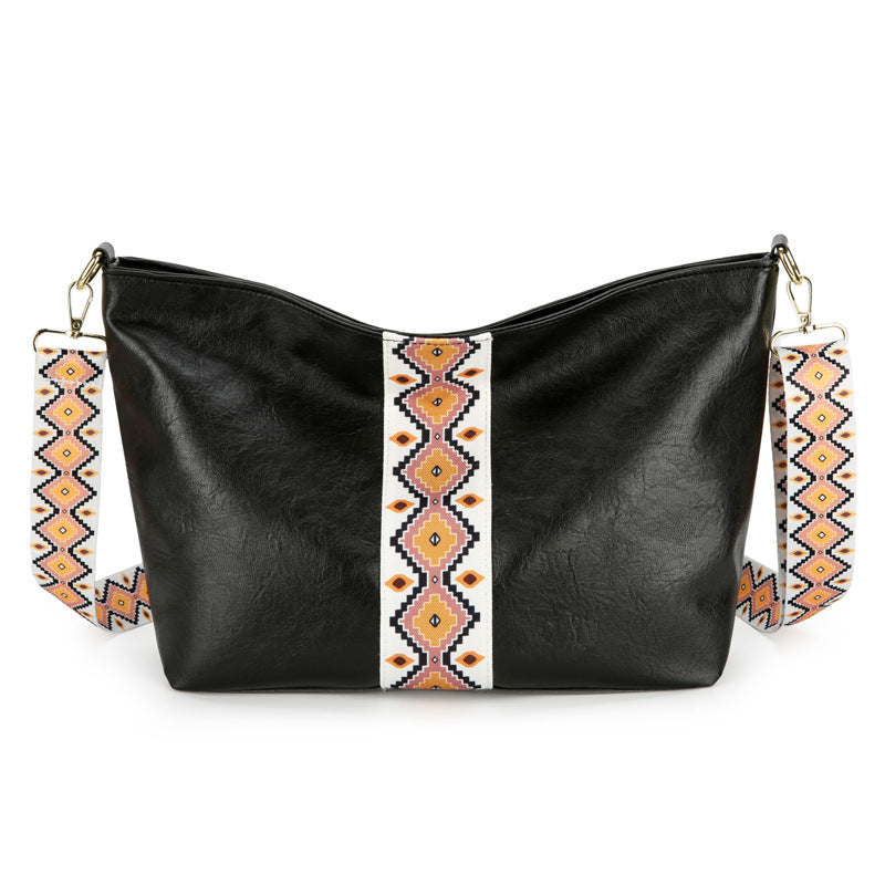 Bohemian European and American Retro Color Matching Crossbody Bag