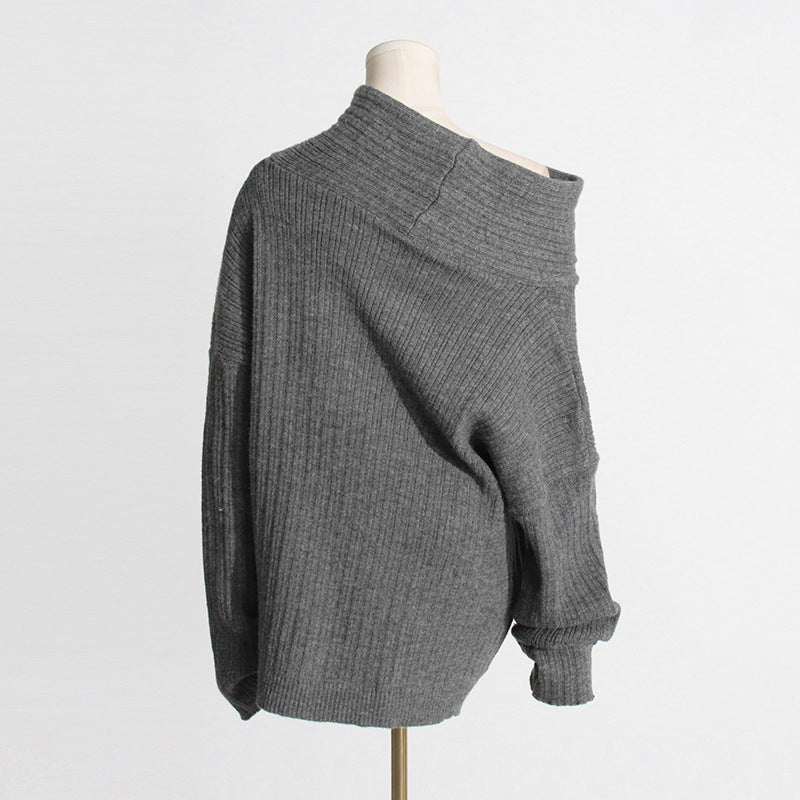 Oversized High Roll Knit Pullover