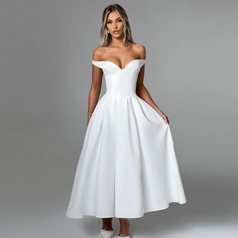 Elegant Off-The-Shoulder Backless Dress