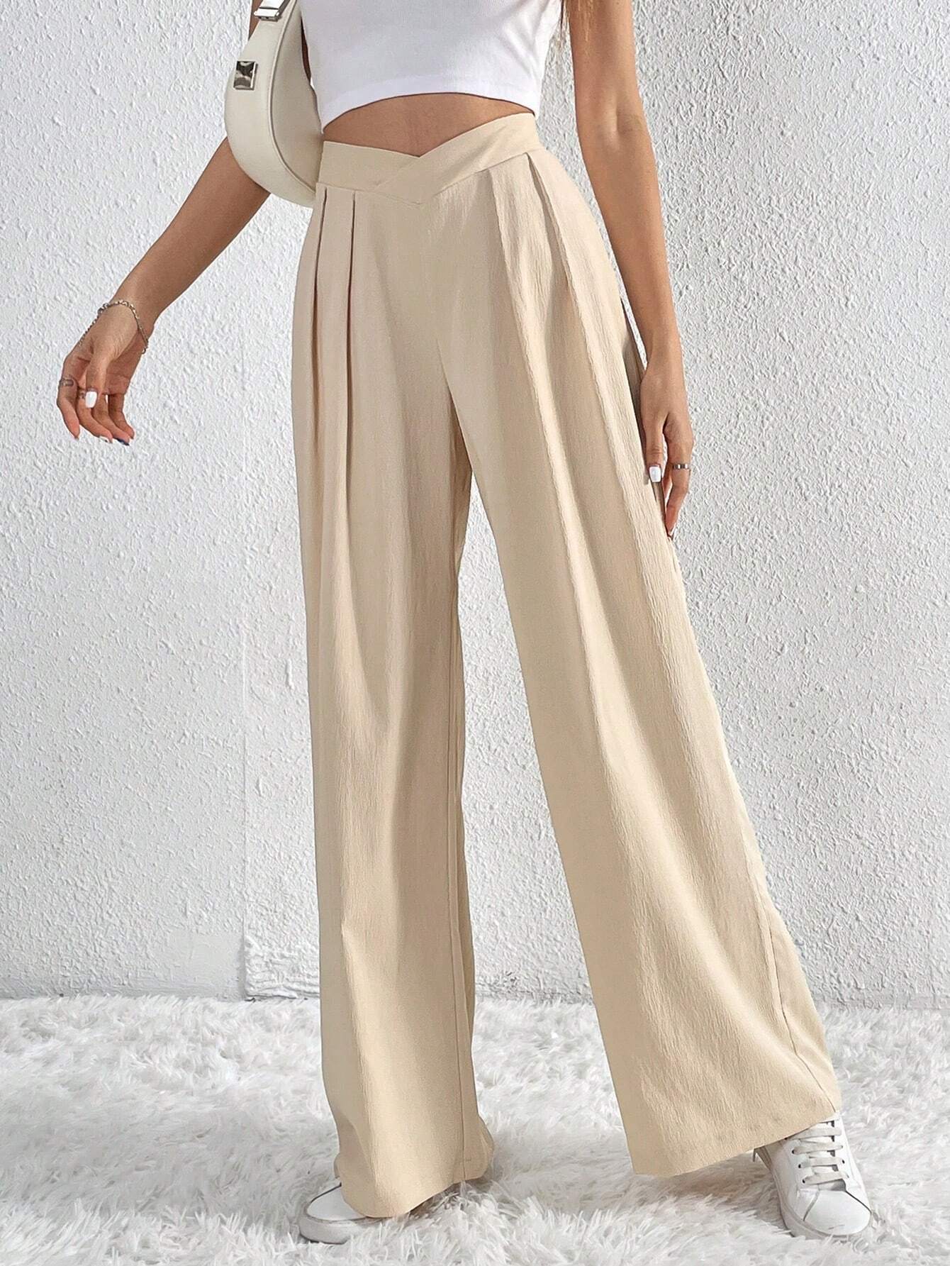 Pleated Loose Straight Leg Wide Leg Pants