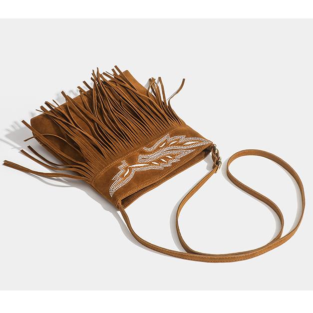 Western Cowboy Brown Fringe Crossbody Bag