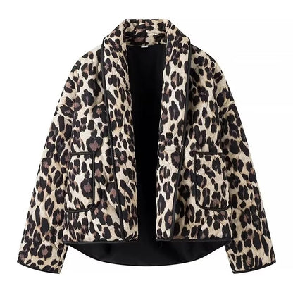 Leopard Print Quilted Jacket