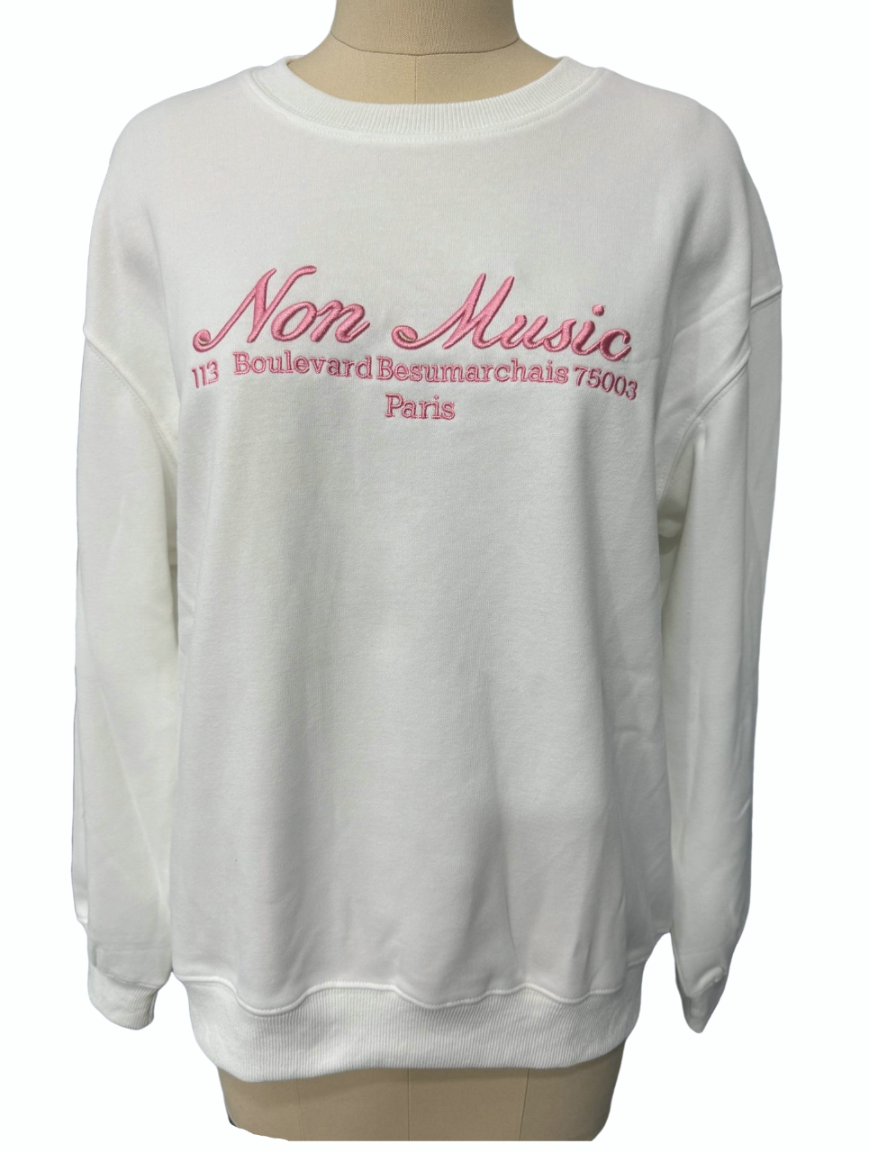 Candy-Colored Letter-Embroidered Crew-Neck Hoodie