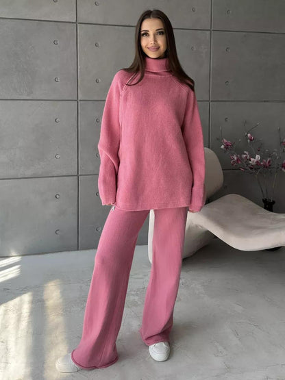 Winter Whisper Asymmetrical Sweater & Pants Set