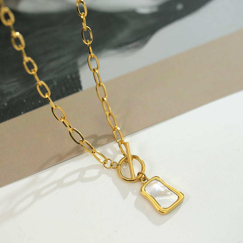 Gold Plated Geometric Square Necklace