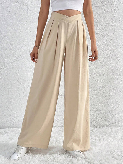 Pleated Loose Straight Leg Wide Leg Pants