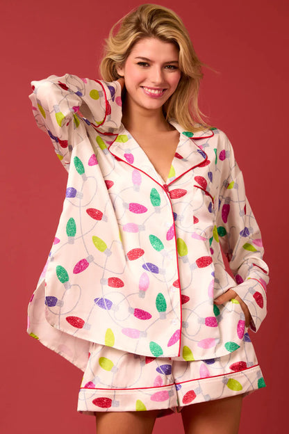 Colored Light Bulb Pajama Set