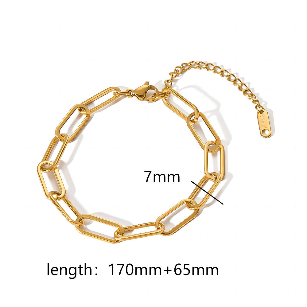 Gold Titanium Steel Chain Snake Bone Bracelets