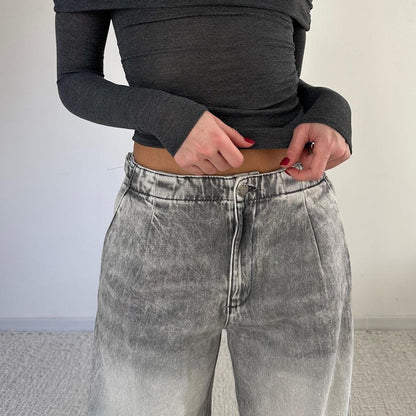 Washed Wide Leg Jeans