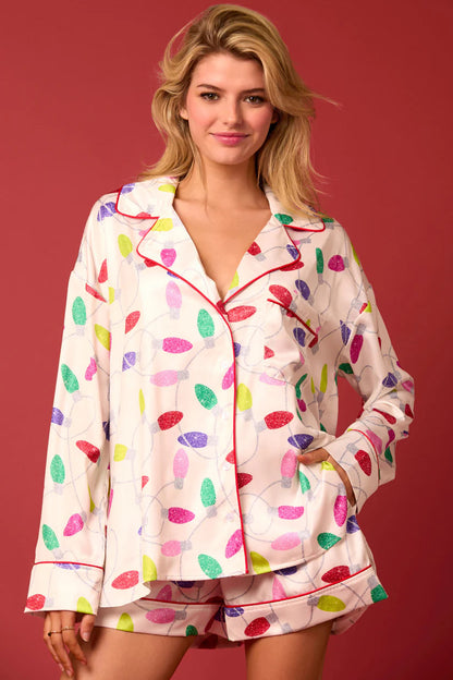 Colored Light Bulb Pajama Set