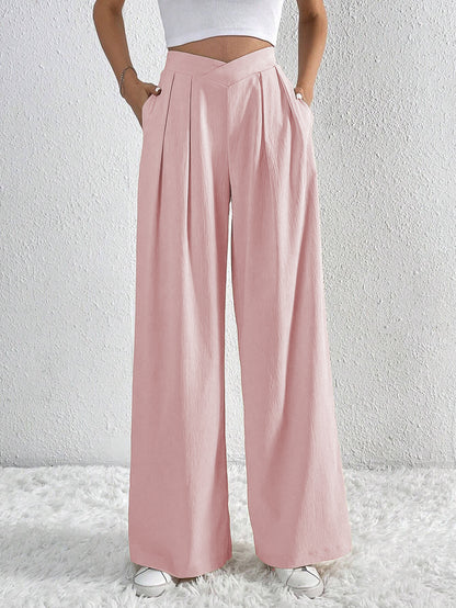 Pleated Loose Straight Leg Wide Leg Pants