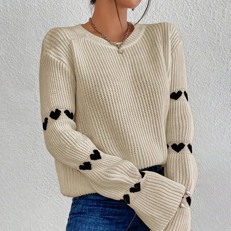 Emilia Heart Detail Knit Sweater