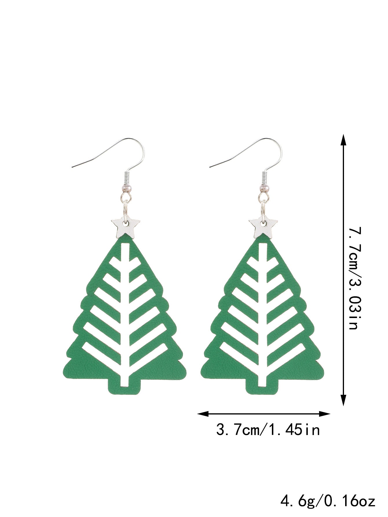 Hollow Christmas Tree Shaped Earrings