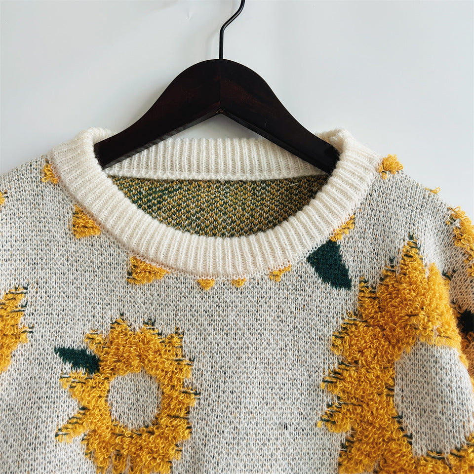 Sunny Bloom Oversized Knit Sweater