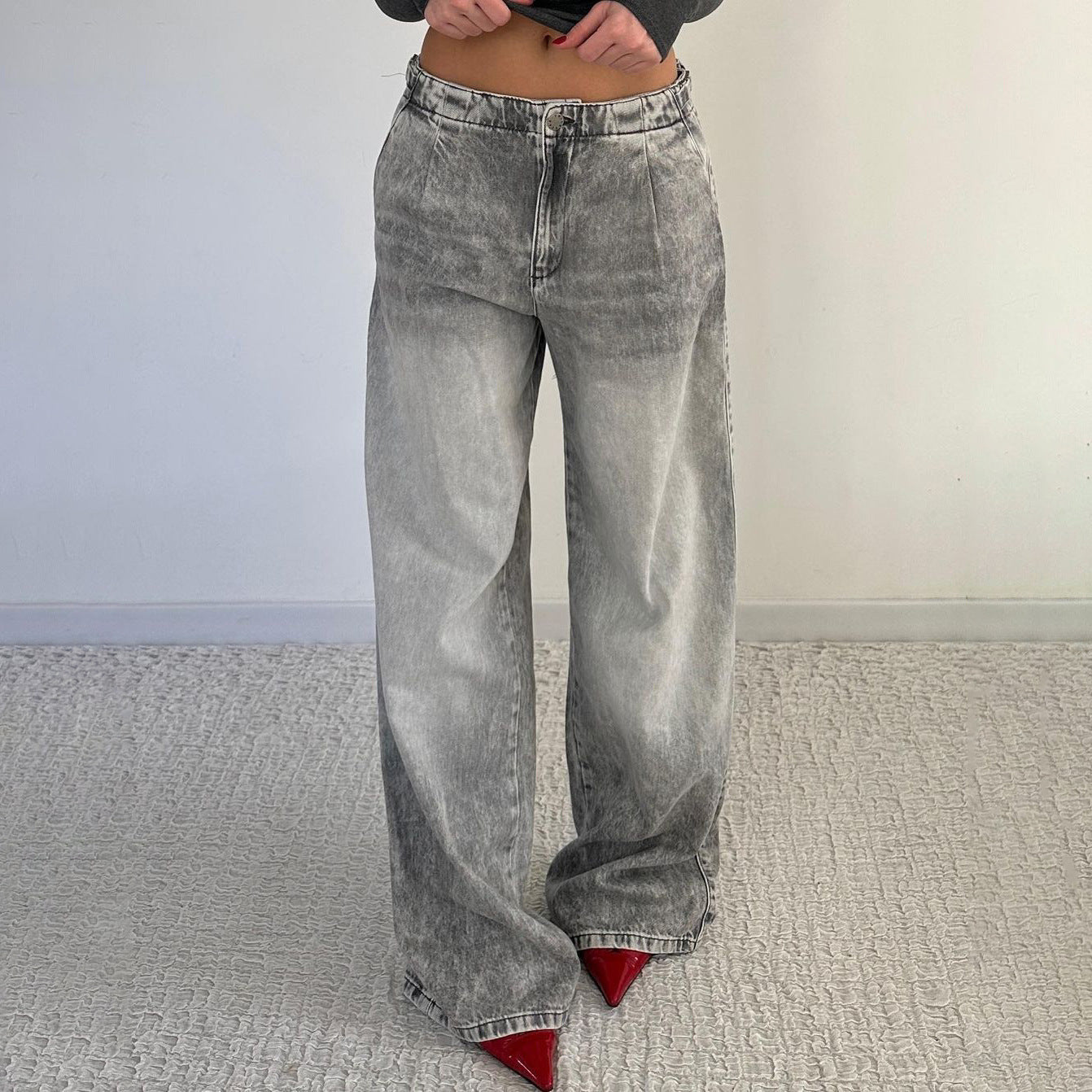 Washed Wide Leg Jeans