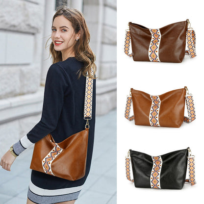 Bohemian European and American Retro Color Matching Crossbody Bag