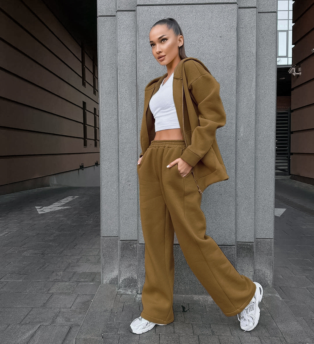 Athleisure Hooded Jacket and Pants Set