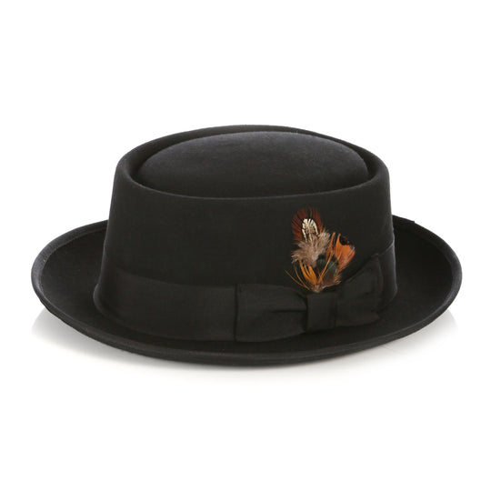 Brown Wool Felt Pork Pie Hat