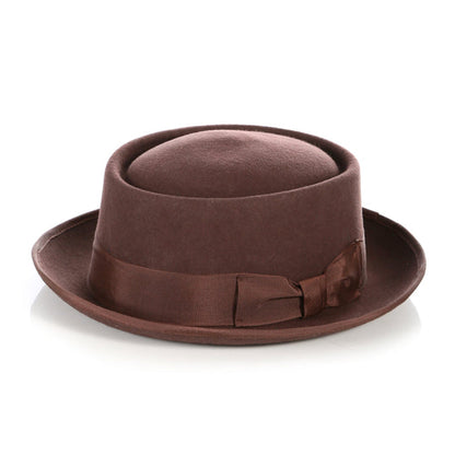 Brown Wool Felt Pork Pie Hat