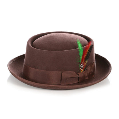 Brown Wool Felt Pork Pie Hat