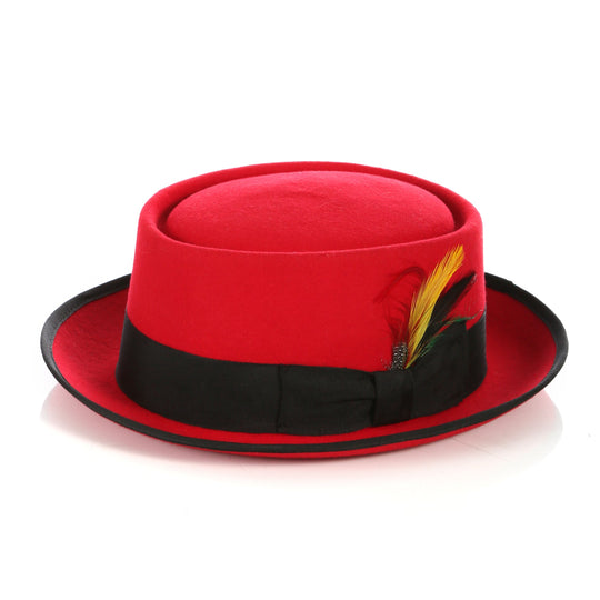 Black Wool Felt Pork Pie Hat