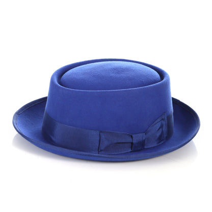 Royal Blue Wool Felt Pork Pie Hat