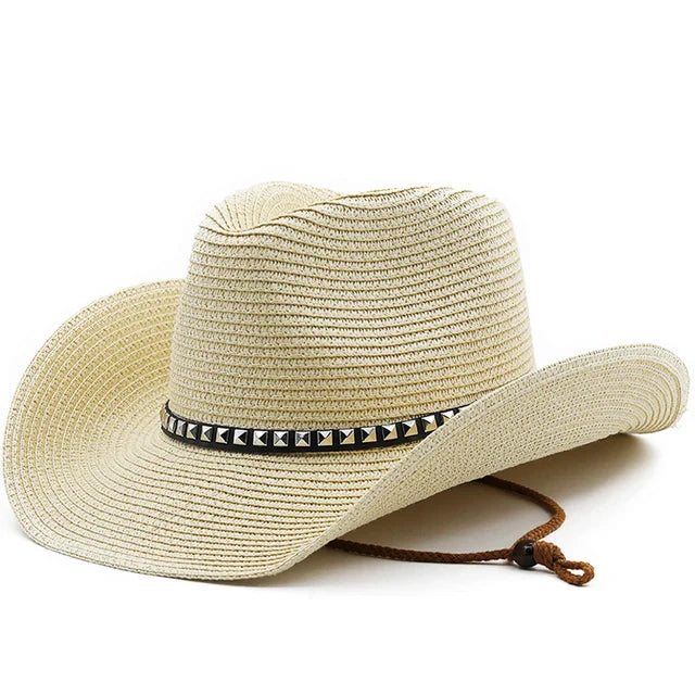 Summer Breathable Straw Cowboy Hat