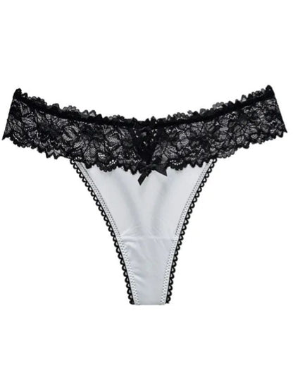 Female Mesh Solid Color Lace Underwears