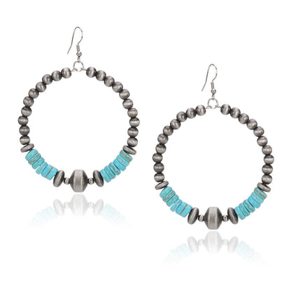 Rustic Couture's® Navajo Turquoise Circle Dangling Earring