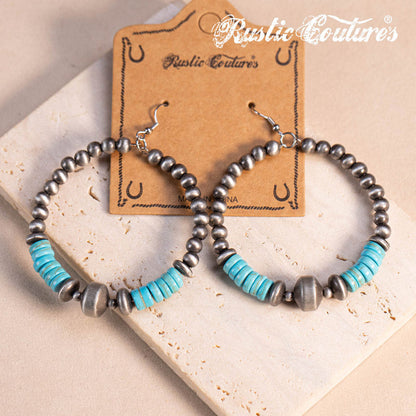 Rustic Couture's® Navajo Turquoise Circle Dangling Earring