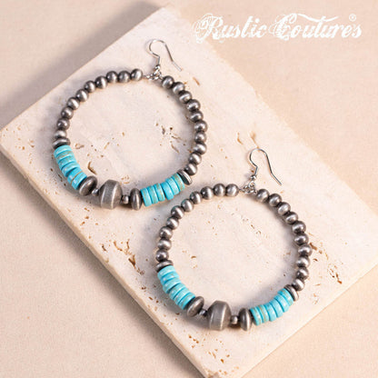 Rustic Couture's® Navajo Turquoise Circle Dangling Earring