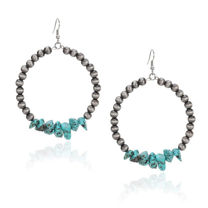 Rustic Couture's® Navajo Turquoise Circle Dangling Earring