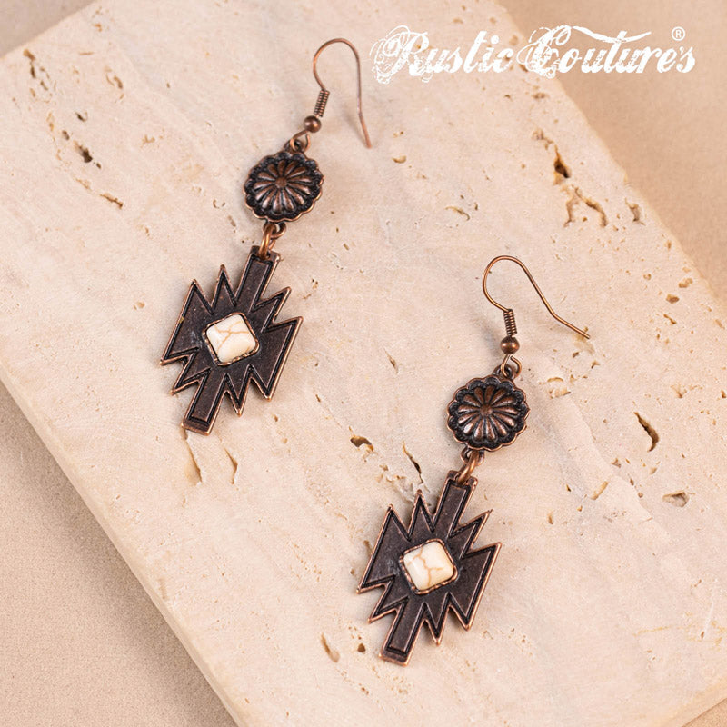 Rustic Couture's® Natural Stone Dangling Earring