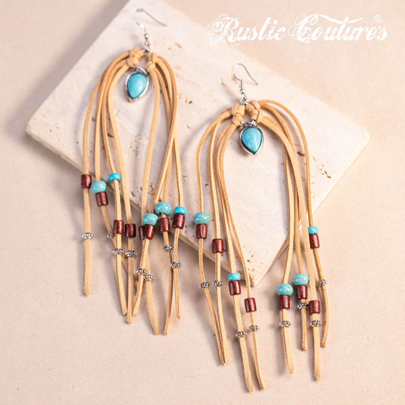 Rustic Couture's® Bohemian Suede Tassel Statement Earring