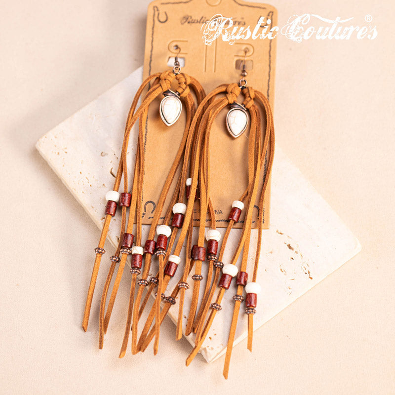 Rustic Couture's® Bohemian Suede Tassel Statement Earring