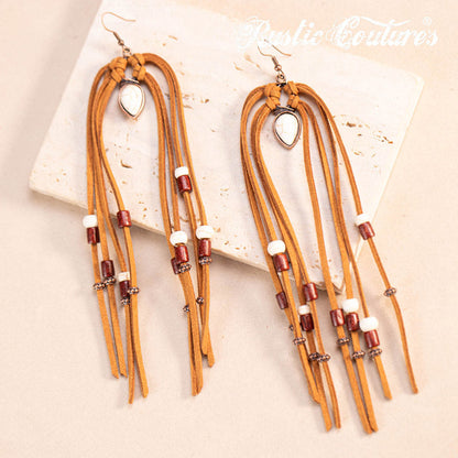 Rustic Couture's® Bohemian Suede Tassel Statement Earring