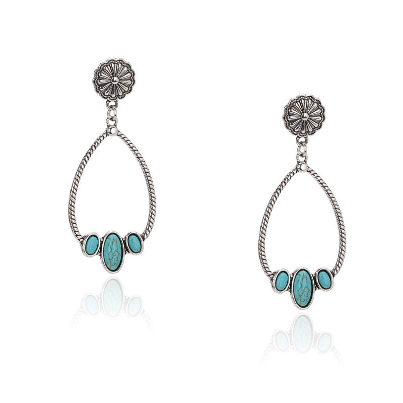 Rustic Couture's® Tear Drop Turquoise Dangling Earring