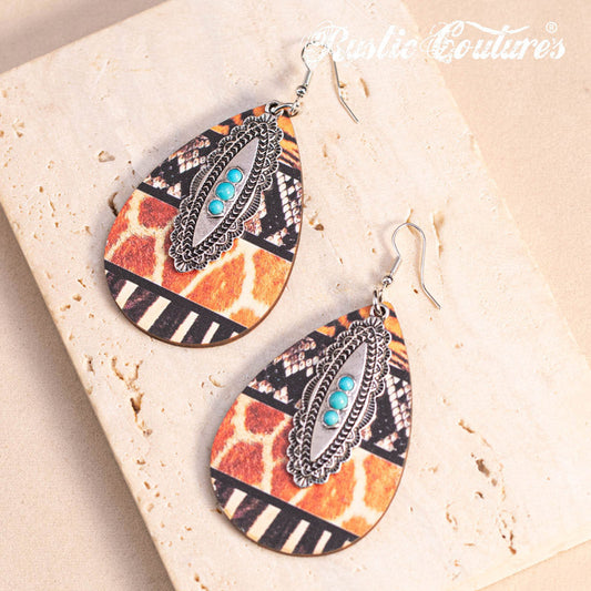 Rustic Couture's® Western Metal Tear Drop Dangling Earring