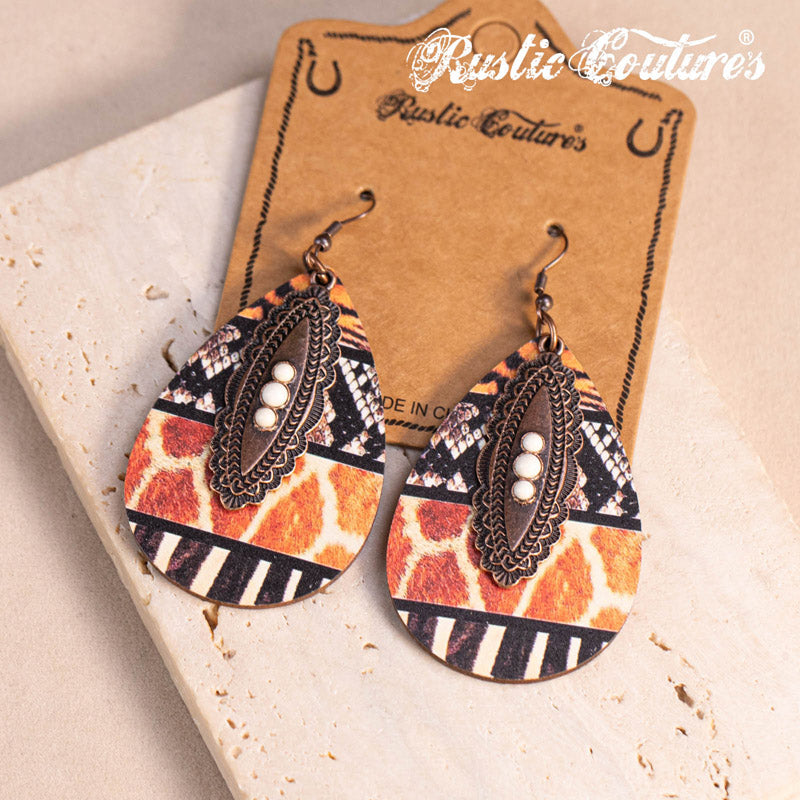 Rustic Couture's® Western Metal Tear Drop Dangling Earring