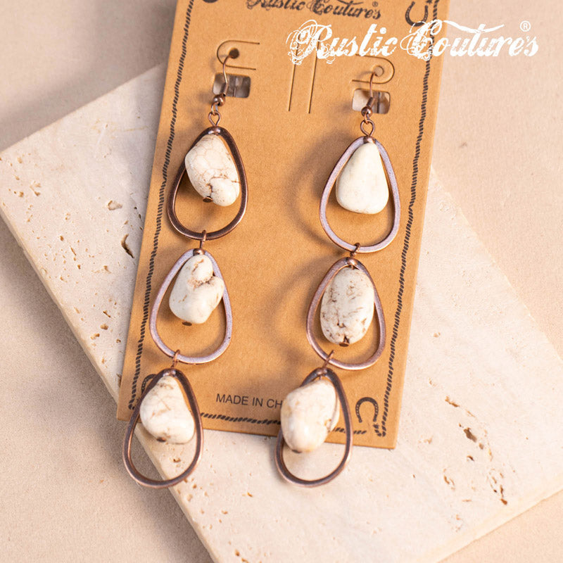 Rustic Couture's® Natural Stone Dangle Earrings